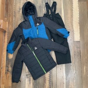 Gerry 3Pc winter snow coat jacket bibs boy 7-8